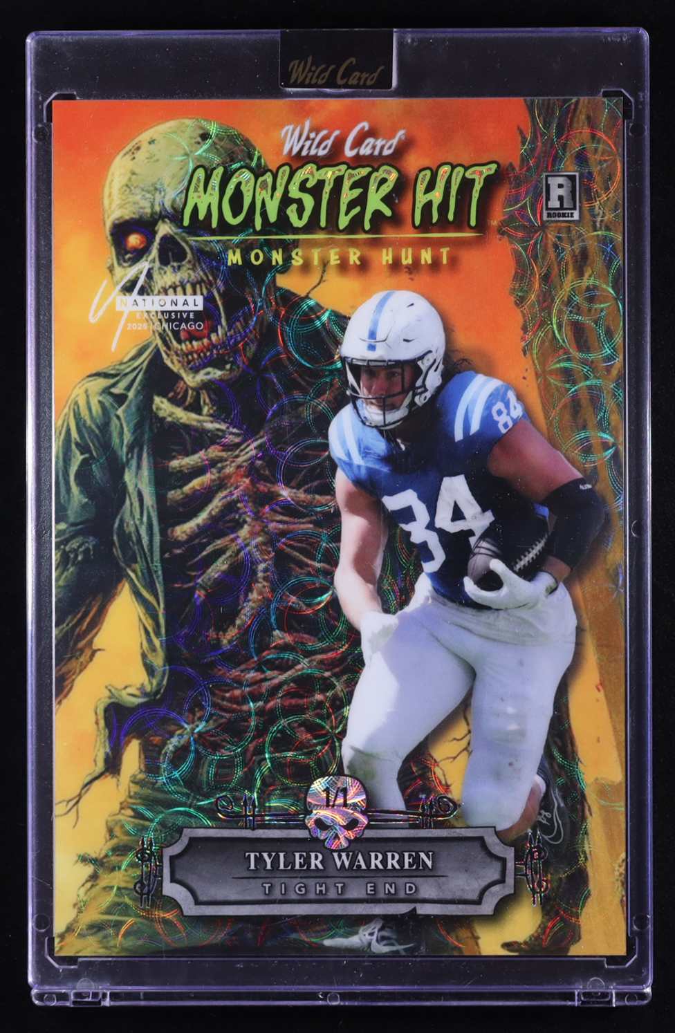 Tyler Warren 2025 Wild Card Monster Hunt Monster Hit Jumbo #TW #1/1 RC at PristineAuction.com Tyler Warren 2025 Wild Card Monster Hunt Monster Hit Jumbo #TW #1/1 RC at PristineAuction.com