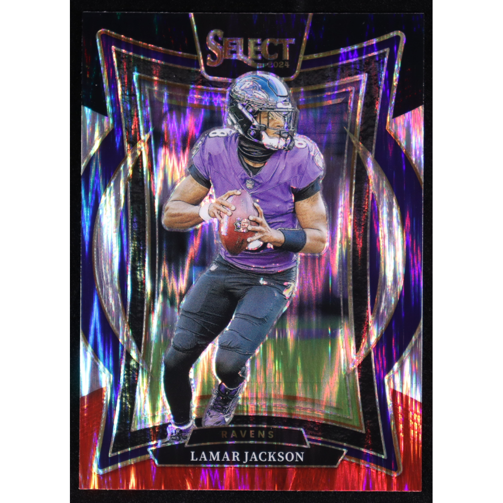 Lamar Jackson 2024 Panini Select Tri Color Prizm #35 at PristineAuction.com