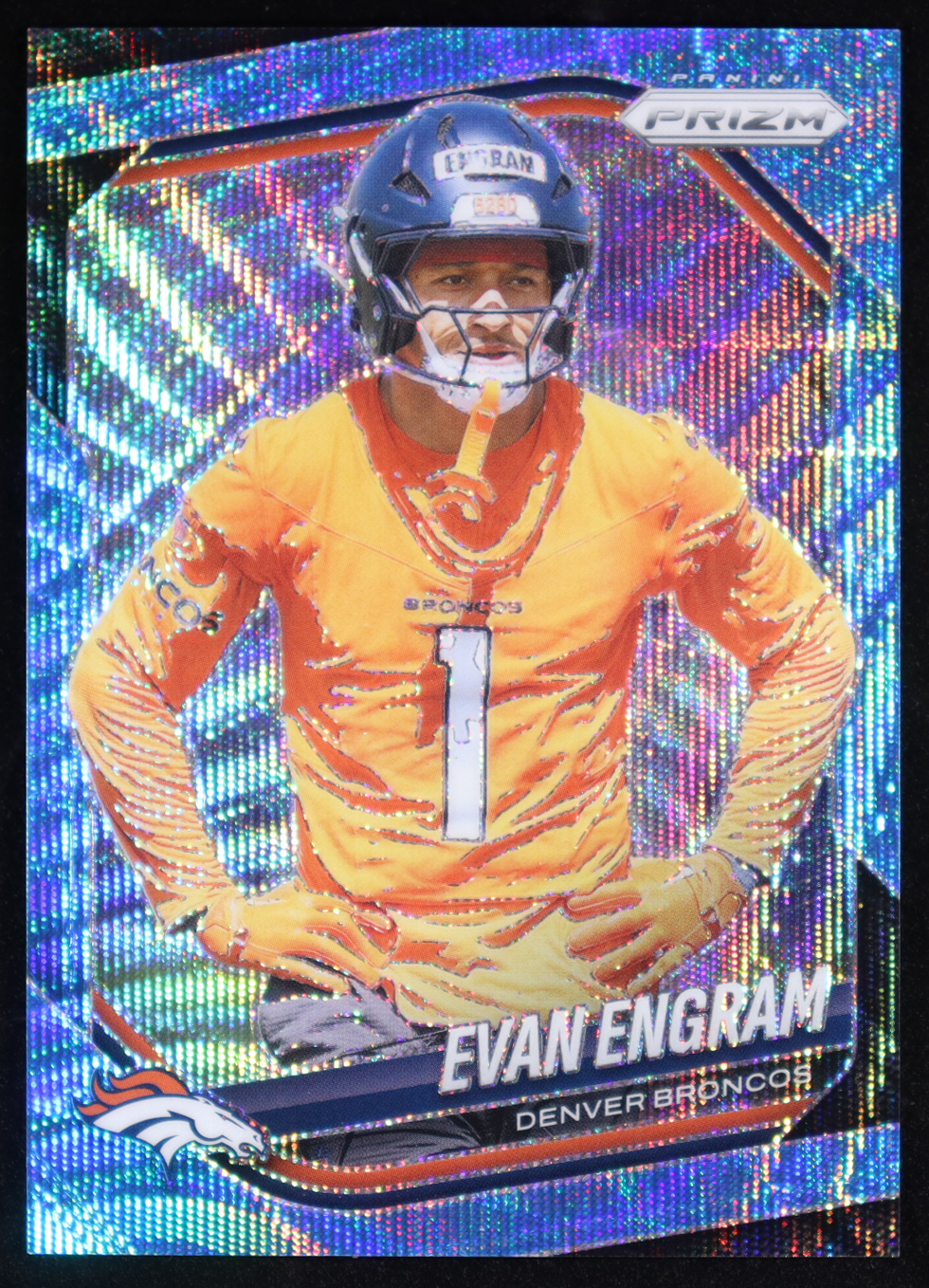 Evan Engram 2025 Panini Prizm Blue Wave #277 #078/230 at PristineAuction.com Evan Engram 2025 Panini Prizm Blue Wave #277 #078/230 at PristineAuction.com