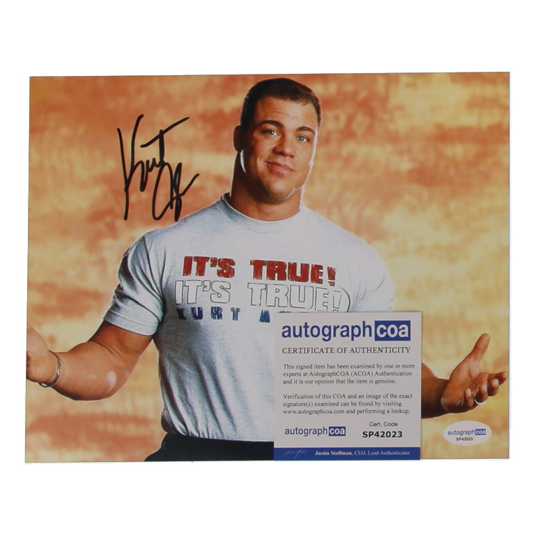 Kurt Angle Signed WWE 8x10 Photo (AutographCOA) at PristineAuction.com Kurt Angle Signed WWE 8x10 Photo (AutographCOA) at PristineAuction.com
