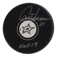Guy Carbonneau Signed Stars Logo Hockey Puck Inscribed "HOF 19" (COJO) at PristineAuction.com
