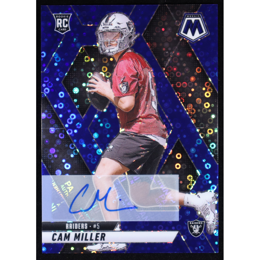 Cam Miller 2025 Panini Mosaic Autographs No Huddle Blue #342 RC at PristineAuction.com