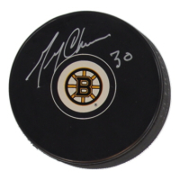 Gerry Cheevers Signed Bruins Logo Hockey Puck (COJO) at PristineAuction.com