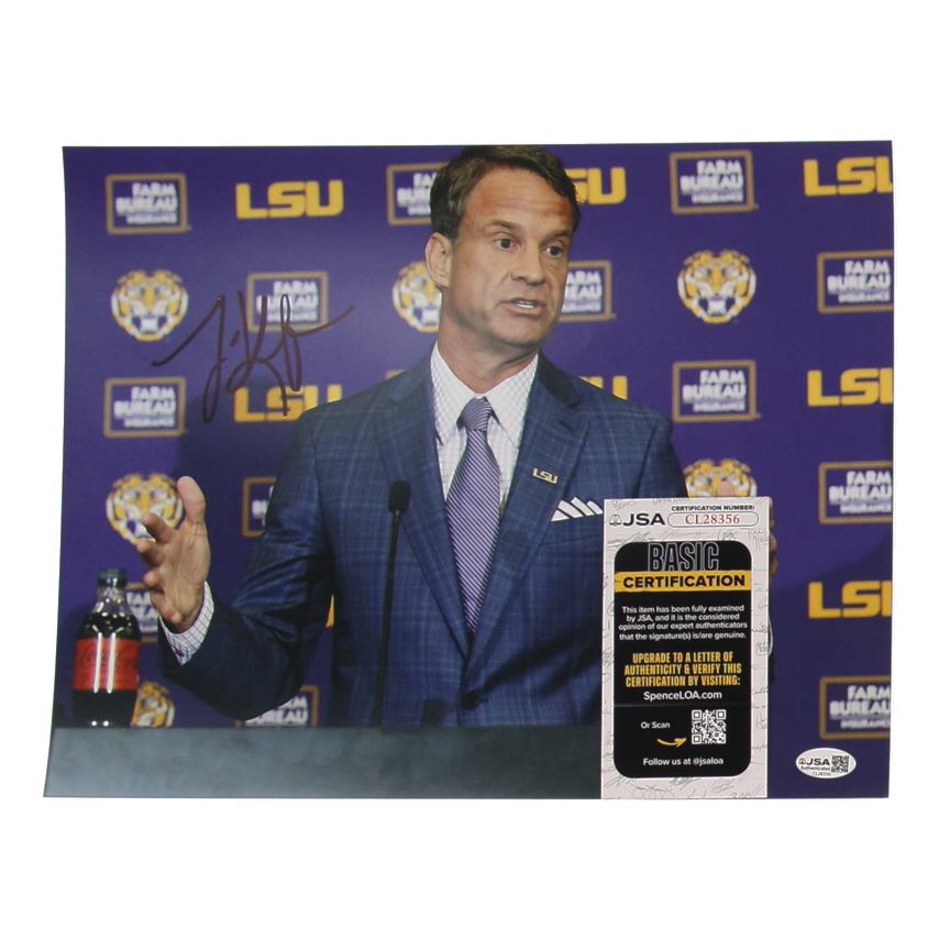 Lane Kiffin Signed Louisiana State Tigers 11x14 Photo (JSA) at PristineAuction.com Lane Kiffin Signed Louisiana State Tigers 11x14 Photo (JSA) at PristineAuction.com