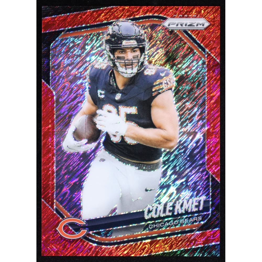 Cole Kmet 2025 Panini Prizm Red Shimmer #112 #42/49 at PristineAuction.com