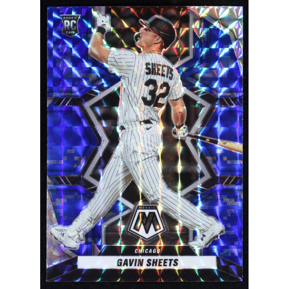 Gavin Sheets 2022 Panini Mosaic Blue Camo #212 RC at PristineAuction.com