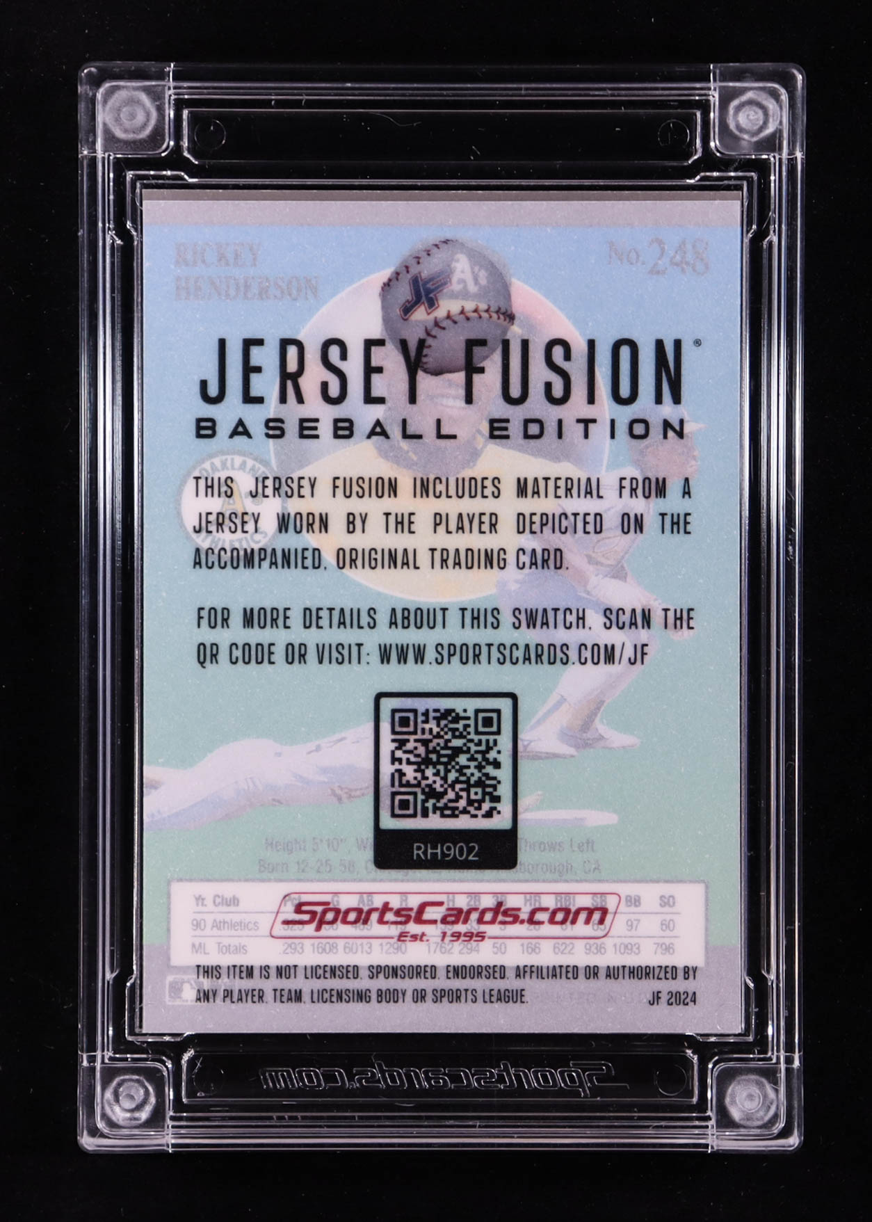 Rickey Henderson 2024 Jersey Fusion Game Used Swatch #RH902 at PristineAuction.com Rickey Henderson 2024 Jersey Fusion Game Used Swatch #RH902 at PristineAuction.com