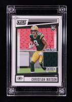 Christian Watson 2024 Jersey Fusion Game Used Swatch #CW1022 at PristineAuction.com