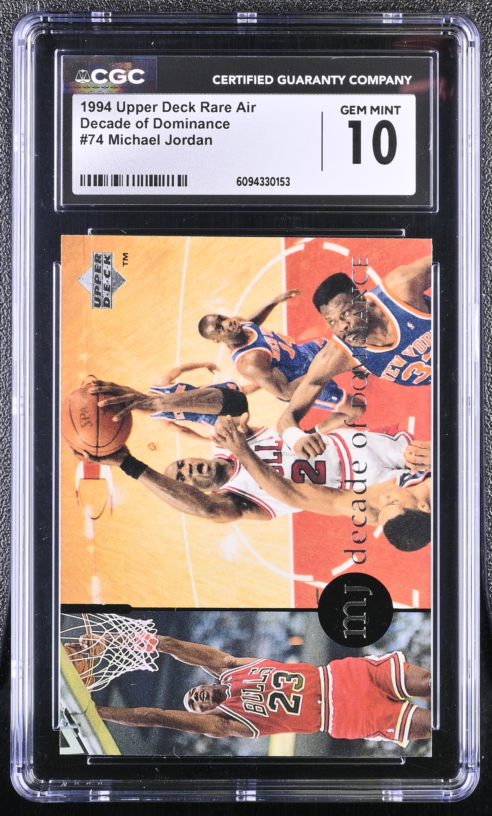 Michael Jordan 1994 Upper Deck Rare Air Decade Of Dominance #74 (CGC 10) at PristineAuction.com Michael Jordan 1994 Upper Deck Rare Air Decade Of Dominance #74 (CGC 10) at PristineAuction.com