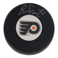 Bernie Parent Signed Flyers Logo Hockey Puck (COJO) at PristineAuction.com