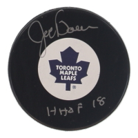 Joe Bowen Signed Maple Leafs Logo Hockey Puck Inscribed "HHOF 18" (COJO) at PristineAuction.com