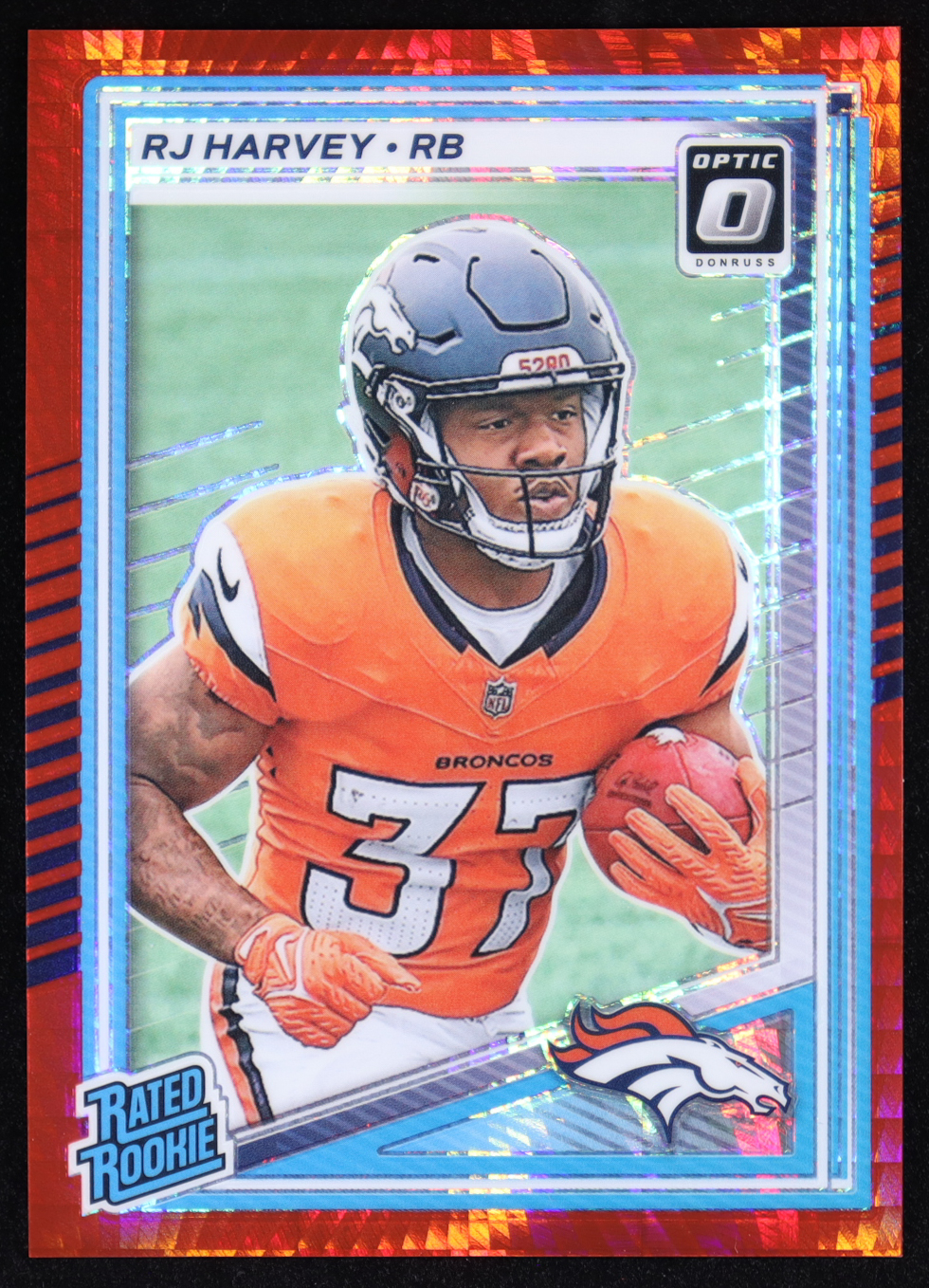 RJ Harvey 2025 Panini Donruss Optic Red Pandora RR #208 RC at PristineAuction.com RJ Harvey 2025 Panini Donruss Optic Red Pandora RR #208 RC at PristineAuction.com