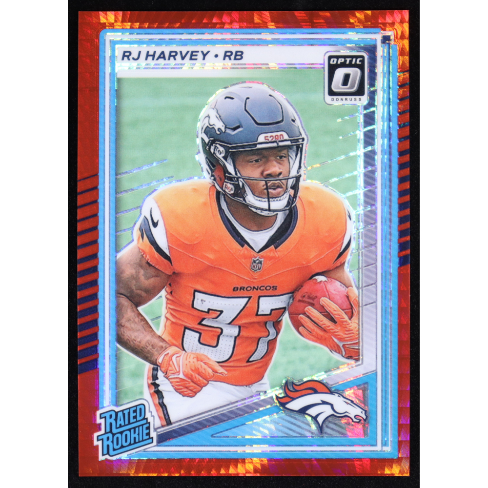 RJ Harvey 2025 Panini Donruss Optic Red Pandora RR #208 RC at PristineAuction.com