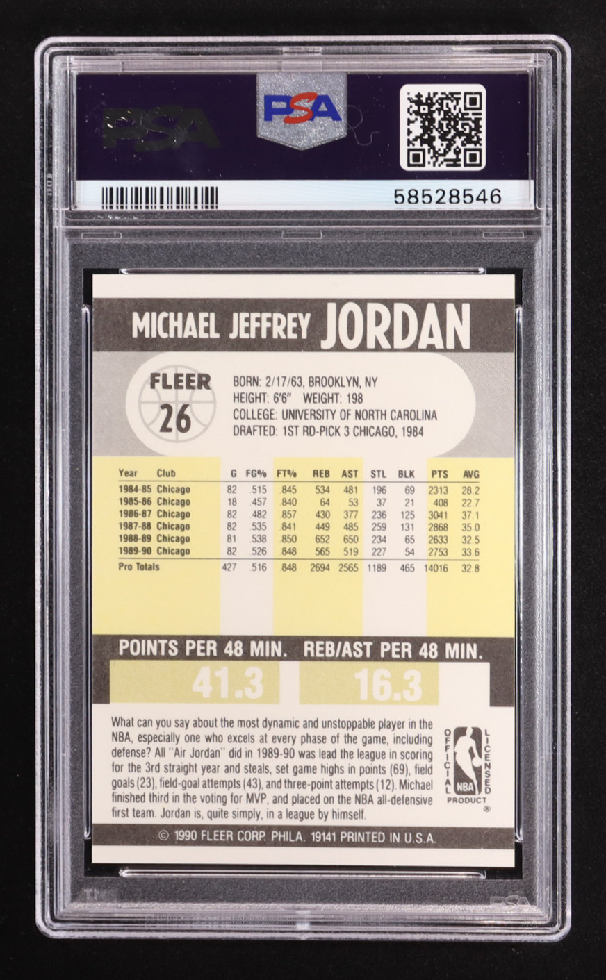 Michael Jordan 1990-91 Fleer #26 (PSA 9) at PristineAuction.com Michael Jordan 1990-91 Fleer #26 (PSA 9) at PristineAuction.com