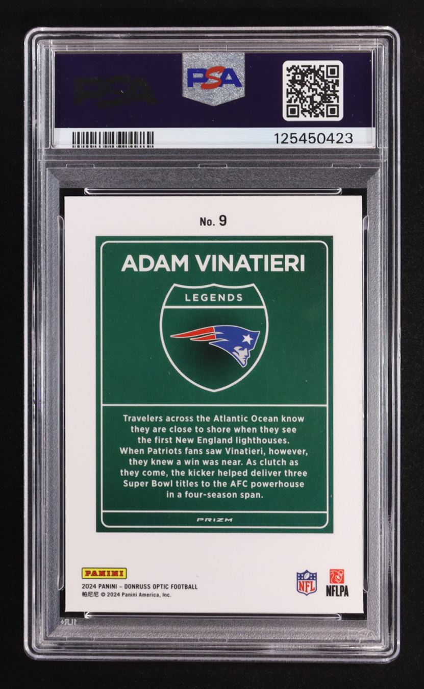 Adam Vinatieri 2024 Donruss Optic Downtown Legends #9 (PSA 10) at PristineAuction.com Adam Vinatieri 2024 Donruss Optic Downtown Legends #9 (PSA 10) at PristineAuction.com