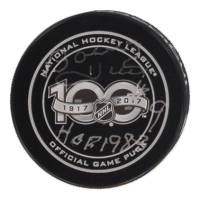 Bobby Hull Signed NHL 100th Anniversary Logo Hockey Puck Inscribed "HOF 1983" (COJO) at PristineAuction.com