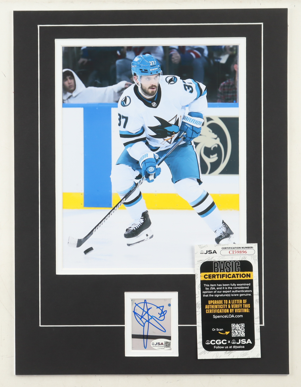 Timothy Liljegren Signed 12x16 Custom Matted Cut Display with Photo (JSA) at PristineAuction.com Timothy Liljegren Signed 12x16 Custom Matted Cut Display with Photo (JSA) at PristineAuction.com