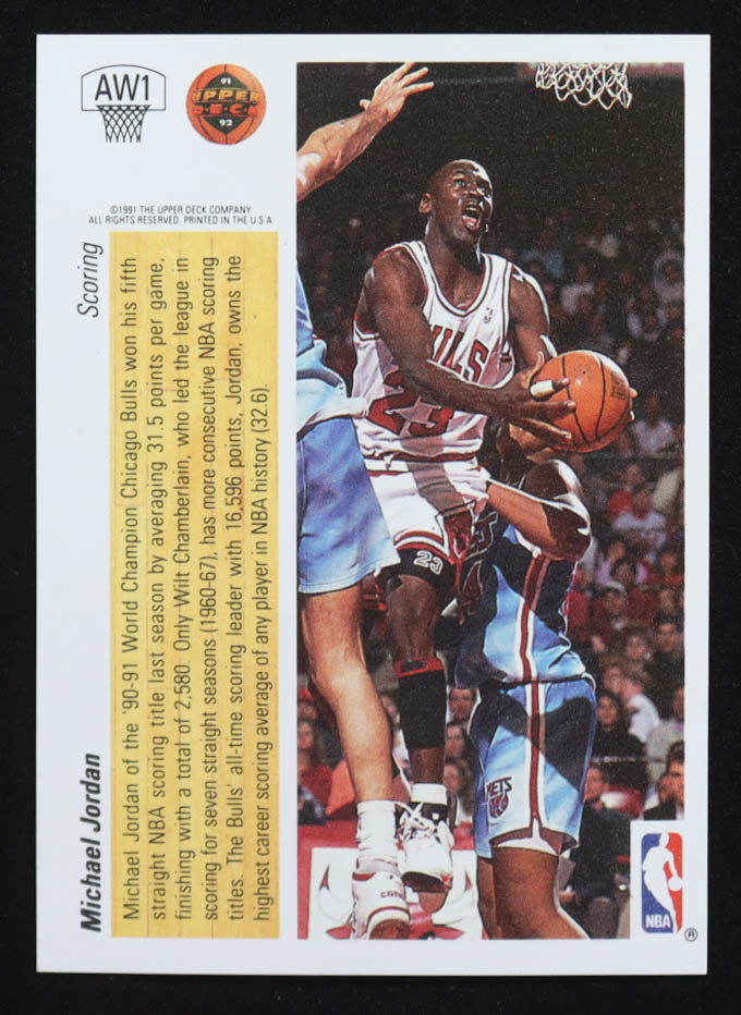 Michael Jordan 1991-92 Upper Deck Award Winner Holograms #AW1 / Scoring Leader at PristineAuction.com Michael Jordan 1991-92 Upper Deck Award Winner Holograms #AW1 / Scoring Leader at PristineAuction.com