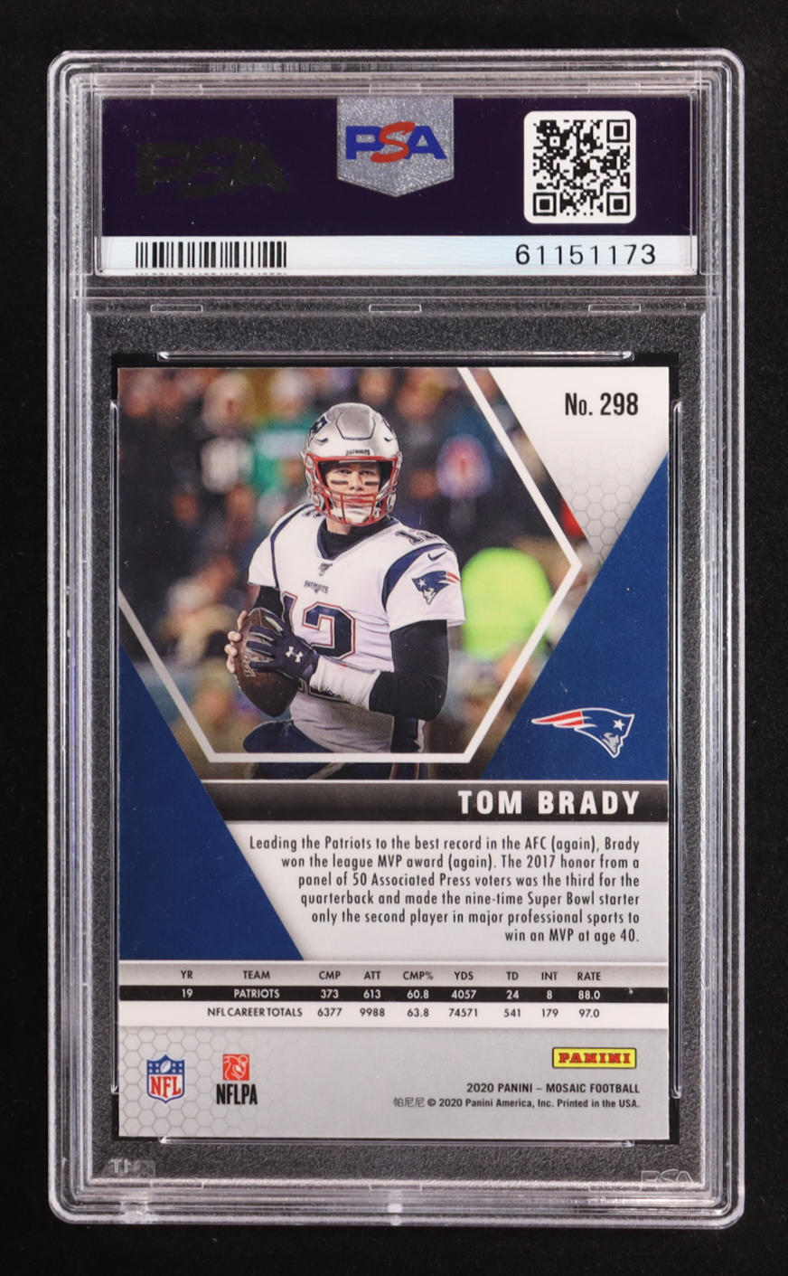 Tom Brady 2020 Panini Mosaic #298 MVP (PSA 9) at PristineAuction.com Tom Brady 2020 Panini Mosaic #298 MVP (PSA 9) at PristineAuction.com