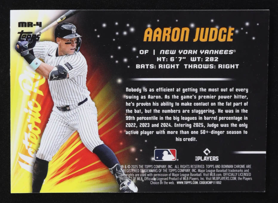 Aaron Judge 2025 Bowman Chrome Mega Box Meteoric Rise #MR4 at PristineAuction.com Aaron Judge 2025 Bowman Chrome Mega Box Meteoric Rise #MR4 at PristineAuction.com