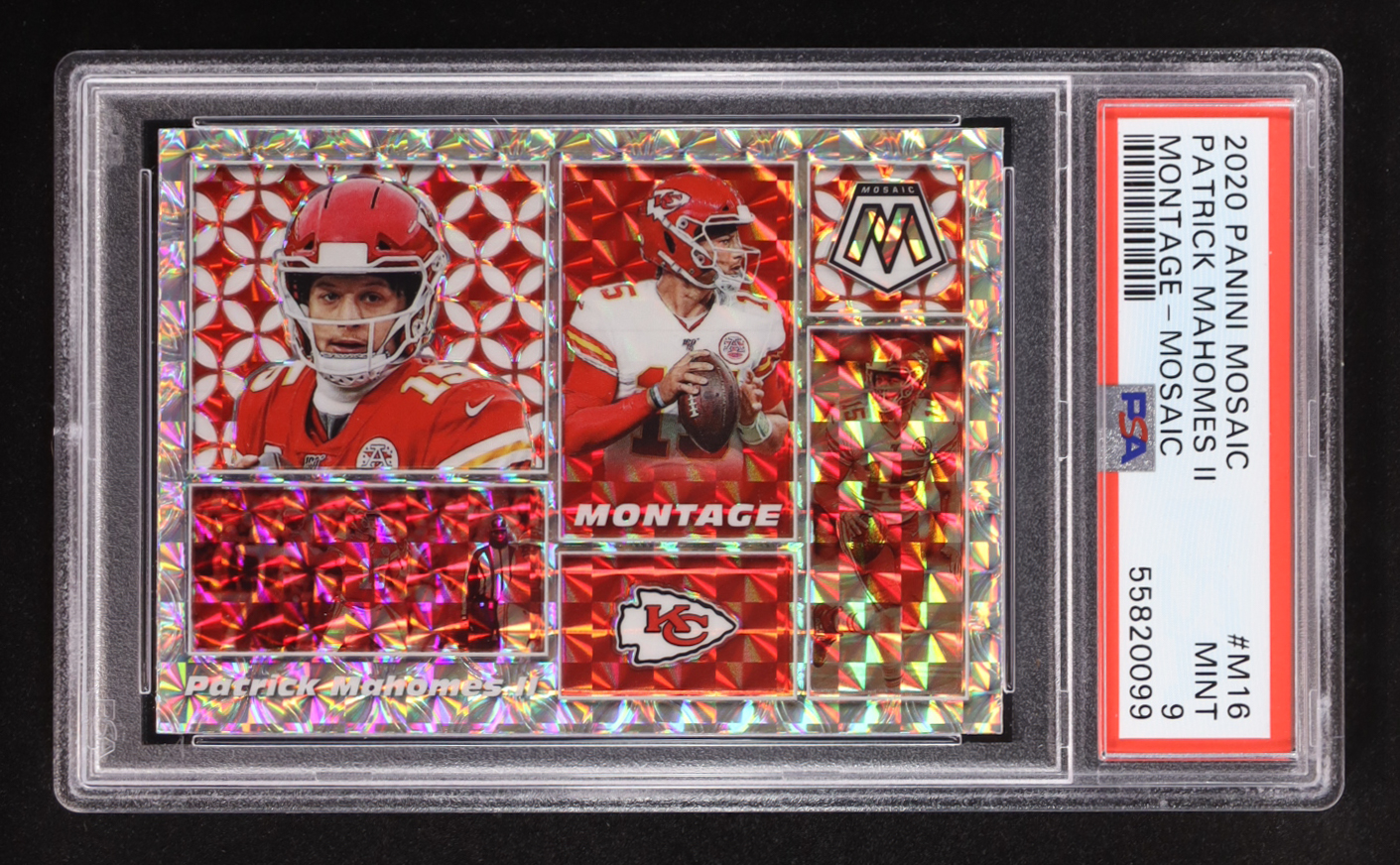 Patrick Mahomes II 2020 Panini Mosaic Montage Mosaic #M16 (PSA 9) at PristineAuction.com Patrick Mahomes II 2020 Panini Mosaic Montage Mosaic #M16 (PSA 9) at PristineAuction.com