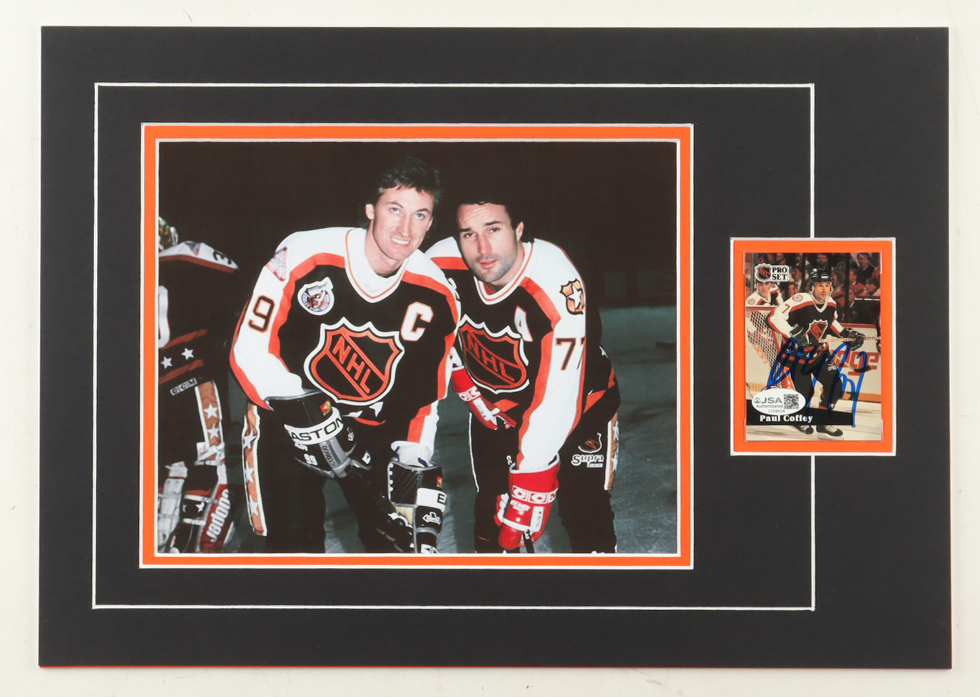 Paul Coffey Signed 12x16 Custom Matted Trading Card Display with Photo (JSA) at PristineAuction.com Paul Coffey Signed 12x16 Custom Matted Trading Card Display with Photo (JSA) at PristineAuction.com