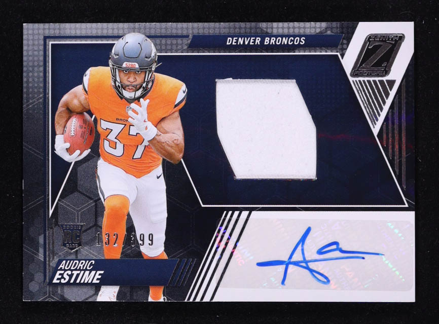 Audric Estime 2024 Zenith #230 Jersey Autograph #132/399 RC at PristineAuction.com Audric Estime 2024 Zenith #230 Jersey Autograph #132/399 RC at PristineAuction.com