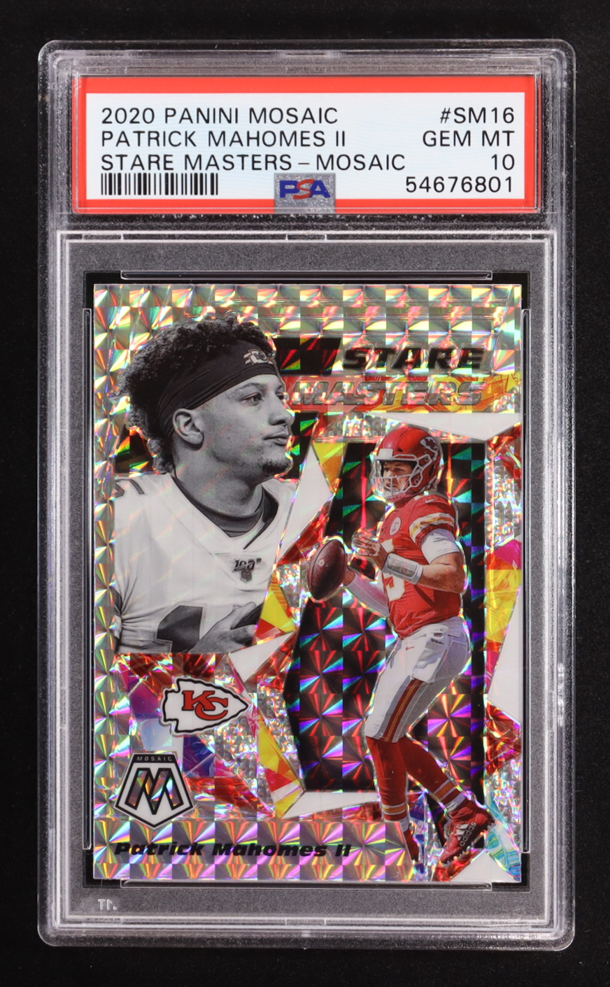 Patrick Mahomes II 2020 Panini Mosaic Stare Masters Mosaic #SM16 (PSA 10) at PristineAuction.com Patrick Mahomes II 2020 Panini Mosaic Stare Masters Mosaic #SM16 (PSA 10) at PristineAuction.com