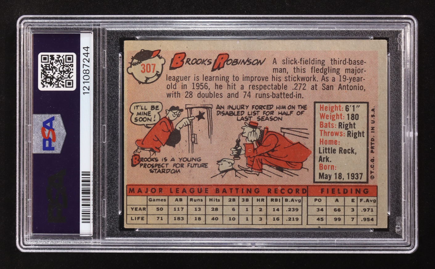 Brooks Robinson 1958 Topps #307 (PSA 4) at PristineAuction.com Brooks Robinson 1958 Topps #307 (PSA 4) at PristineAuction.com