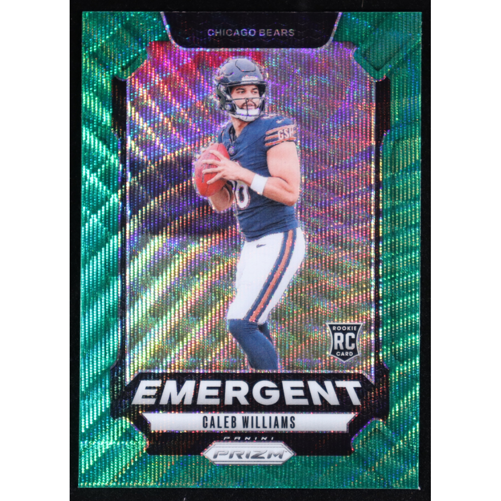 Caleb Williams 2024 Panini Prizm Emergenet Green #1 RC at PristineAuction.com