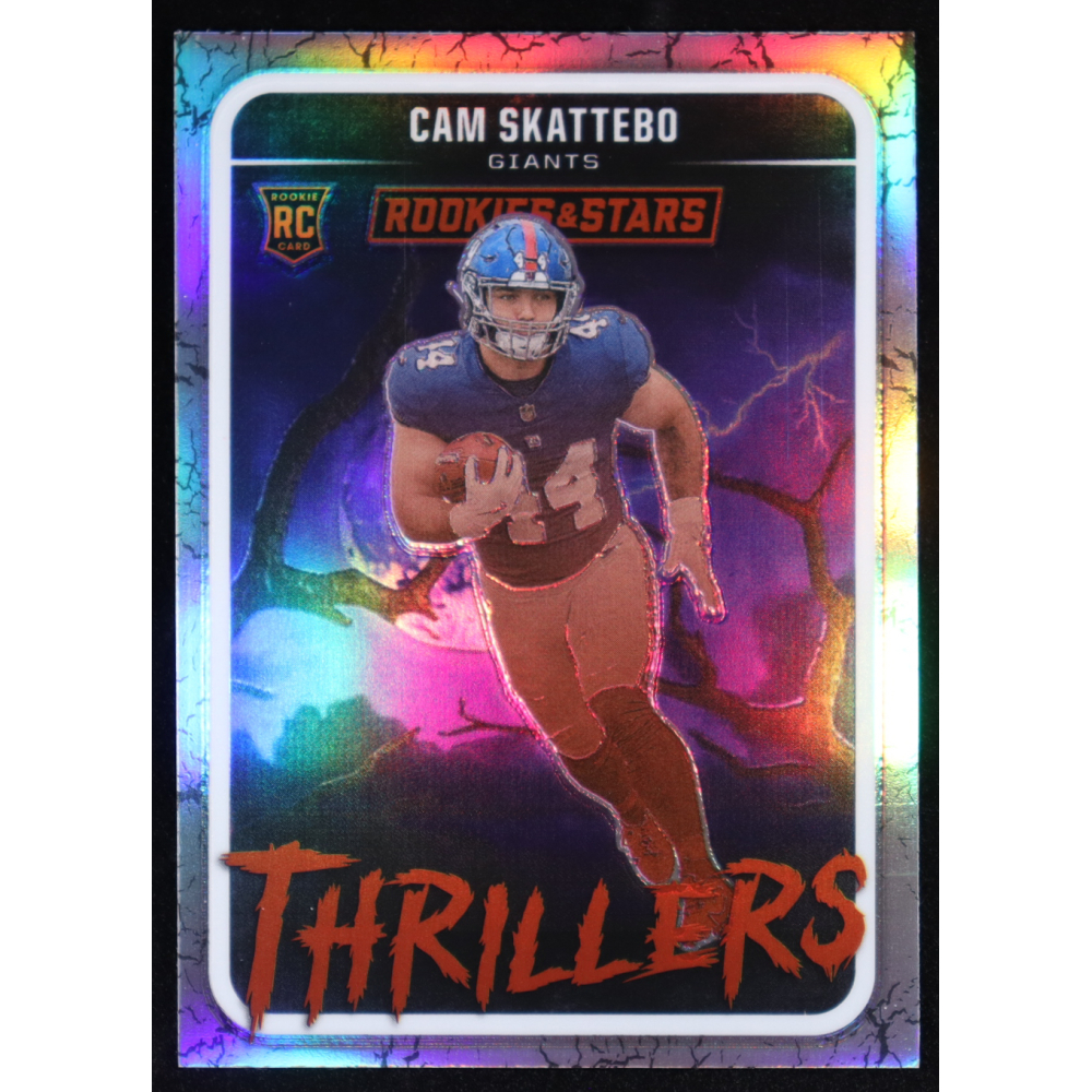 Cam Skattebo 2025 Panini Rookies & Stars Thrillers #26 RC at PristineAuction.com