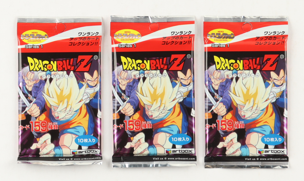 Lot of (3) Dragonball Z Hero Collection Japanese Booster Packs at PristineAuction.com Lot of (3) Dragonball Z Hero Collection Japanese Booster Packs at PristineAuction.com