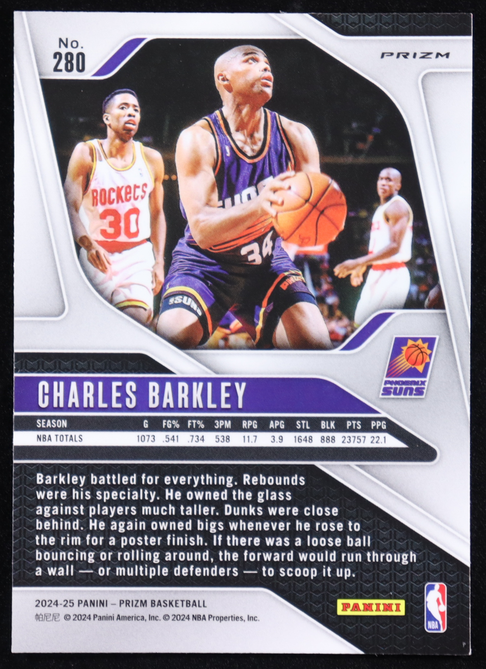 Charles Barkley 2024-25 Panini Prizm Prizms Pink Ice #280 at PristineAuction.com Charles Barkley 2024-25 Panini Prizm Prizms Pink Ice #280 at PristineAuction.com