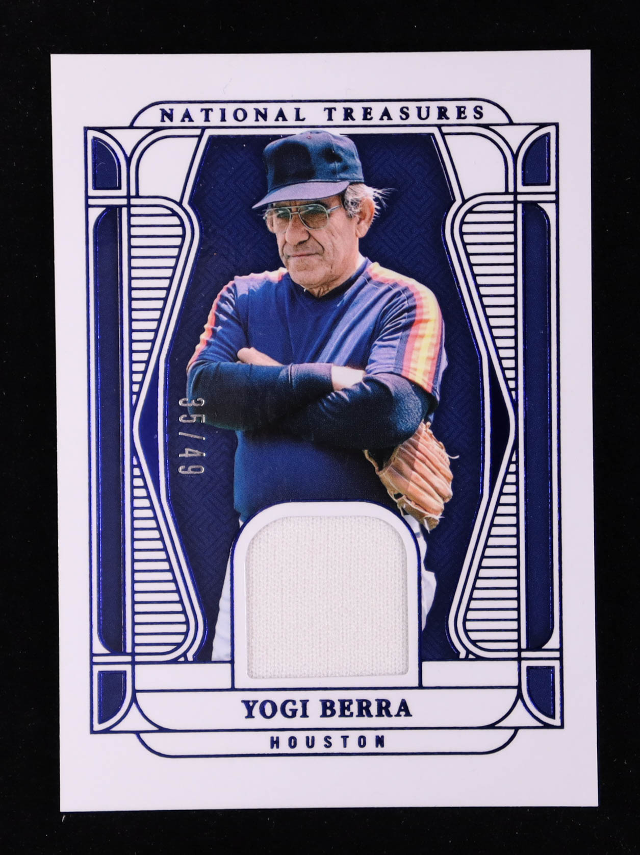 Yogi Berra 2025 Panini National Treasures Material Treasures Blue #35 #35/49 at PristineAuction.com Yogi Berra 2025 Panini National Treasures Material Treasures Blue #35 #35/49 at PristineAuction.com