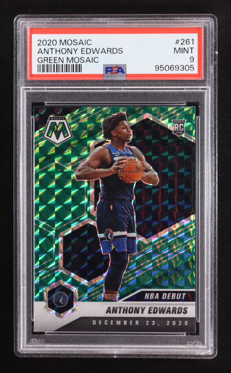 Anthony Edwards 2020-21 Panini Mosaic Mosaic Green #261 RC (PSA 9) at PristineAuction.com Anthony Edwards 2020-21 Panini Mosaic Mosaic Green #261 RC (PSA 9) at PristineAuction.com