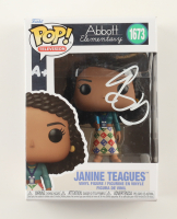 Quinta Brunson Signed "Abbott Elementary" #1673 Janine Teagues Funko Pop! Vinyl Figure (SWAU) at PristineAuction.com