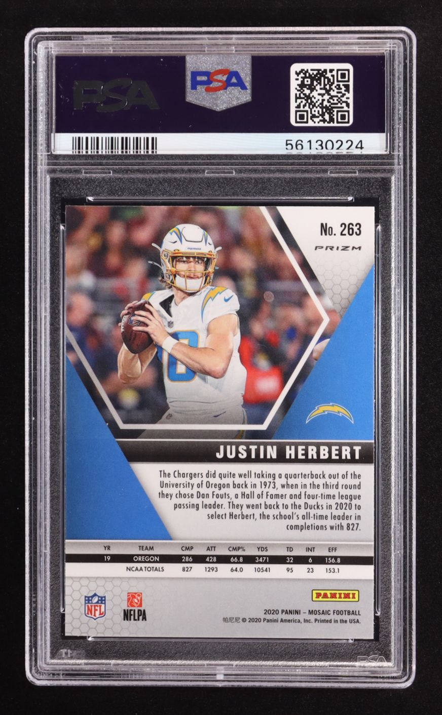Justin Herbert 2020 Panini Mosaic Mosaic Green #263 DEB RC (PSA 10) at PristineAuction.com Justin Herbert 2020 Panini Mosaic Mosaic Green #263 DEB RC (PSA 10) at PristineAuction.com
