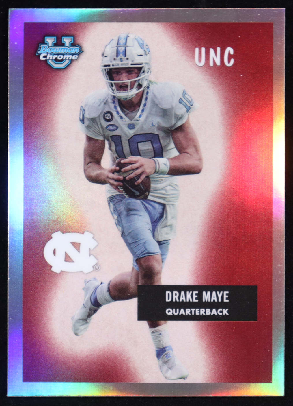 Drake Maye 2023 Bowman Chrome University '55 Bowman #55BF17 RC at PristineAuction.com Drake Maye 2023 Bowman Chrome University '55 Bowman #55BF17 RC at PristineAuction.com