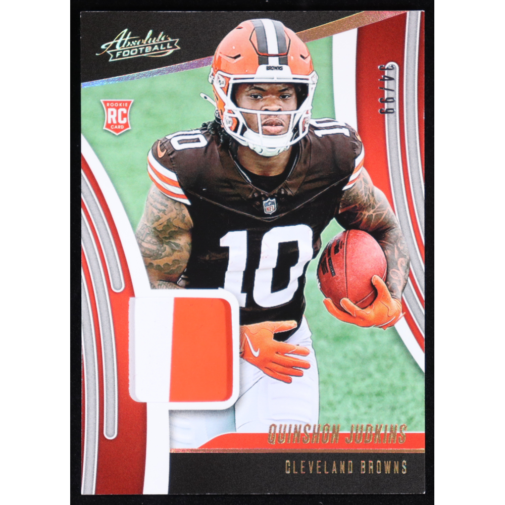 Quinshon Judkins 2025 Panini Absolute Patch #ARM-QJS RC #34/99 at PristineAuction.com