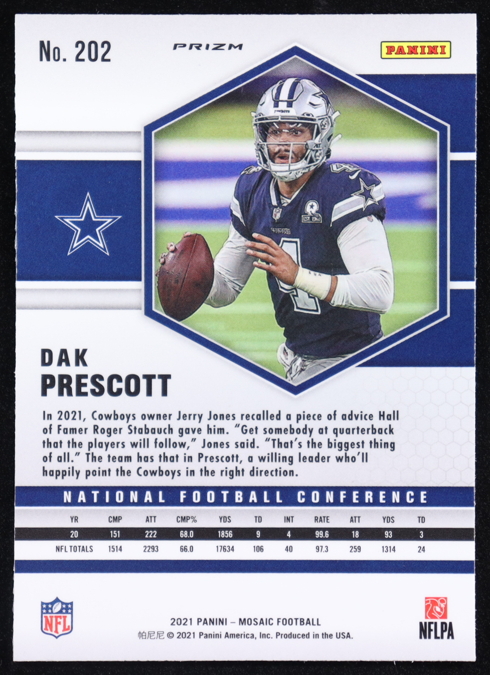 Dak Prescott 2021 Panini Mosaic Mosaic Reactive Orange #202 at PristineAuction.com Dak Prescott 2021 Panini Mosaic Mosaic Reactive Orange #202 at PristineAuction.com