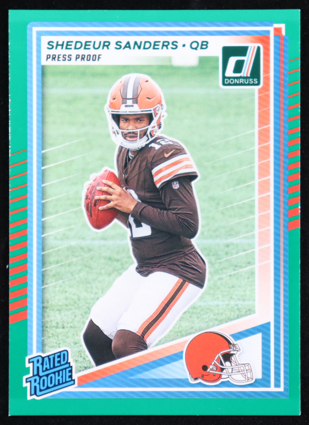 Shedeur Sanders 2025 Donruss Press Proof Green #306 RR RC at PristineAuction.com Shedeur Sanders 2025 Donruss Press Proof Green #306 RR RC at PristineAuction.com