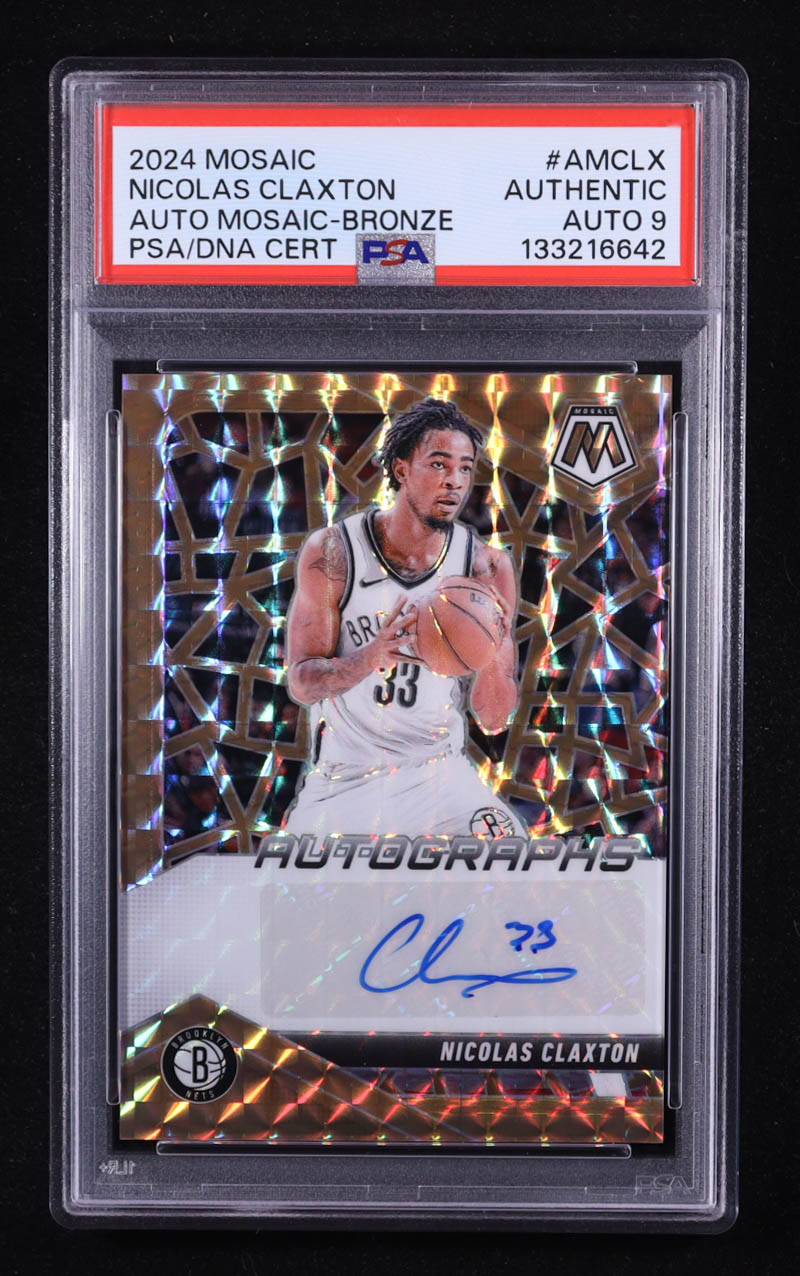 Nicolas Claxton 2024-25 Panini Mosaic Autographs Mosaic Bronze #55 #47/75 (PSA Authentic | Auto 9) at PristineAuction.com Nicolas Claxton 2024-25 Panini Mosaic Autographs Mosaic Bronze #55 #47/75 (PSA Authentic | Auto 9) at PristineAuction.com