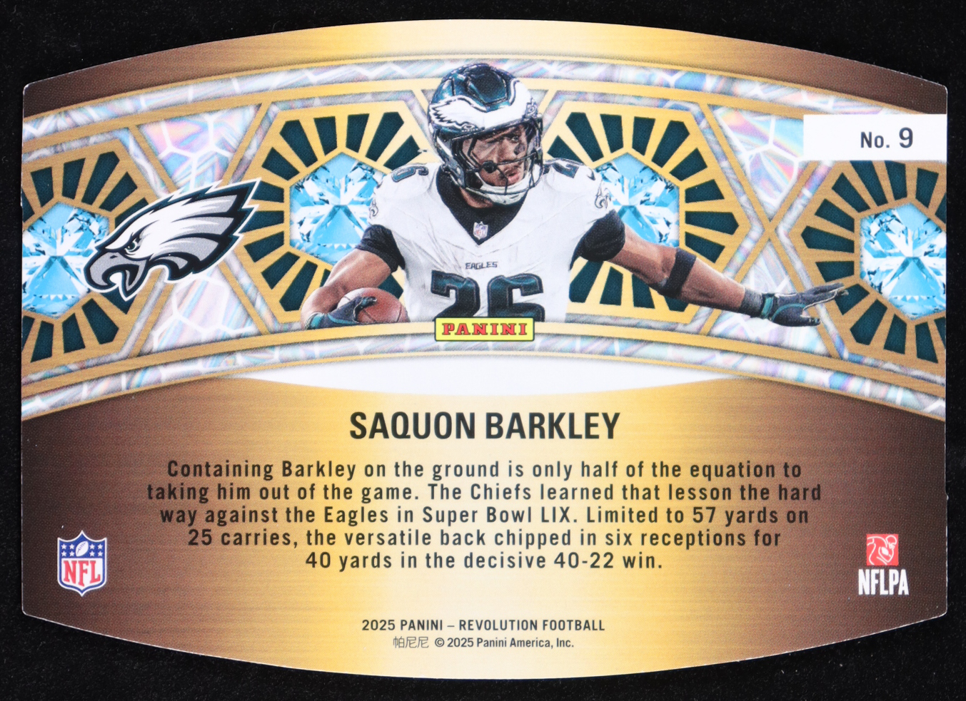 Saquon Barkley 2025 Panini Revolution Ring Bearers #9 at PristineAuction.com Saquon Barkley 2025 Panini Revolution Ring Bearers #9 at PristineAuction.com