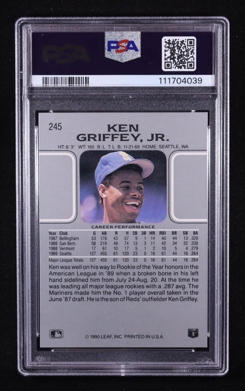 Ken Griffey Jr. 1990 Leaf #245 (PSA 9) at PristineAuction.com Ken Griffey Jr. 1990 Leaf #245 (PSA 9) at PristineAuction.com