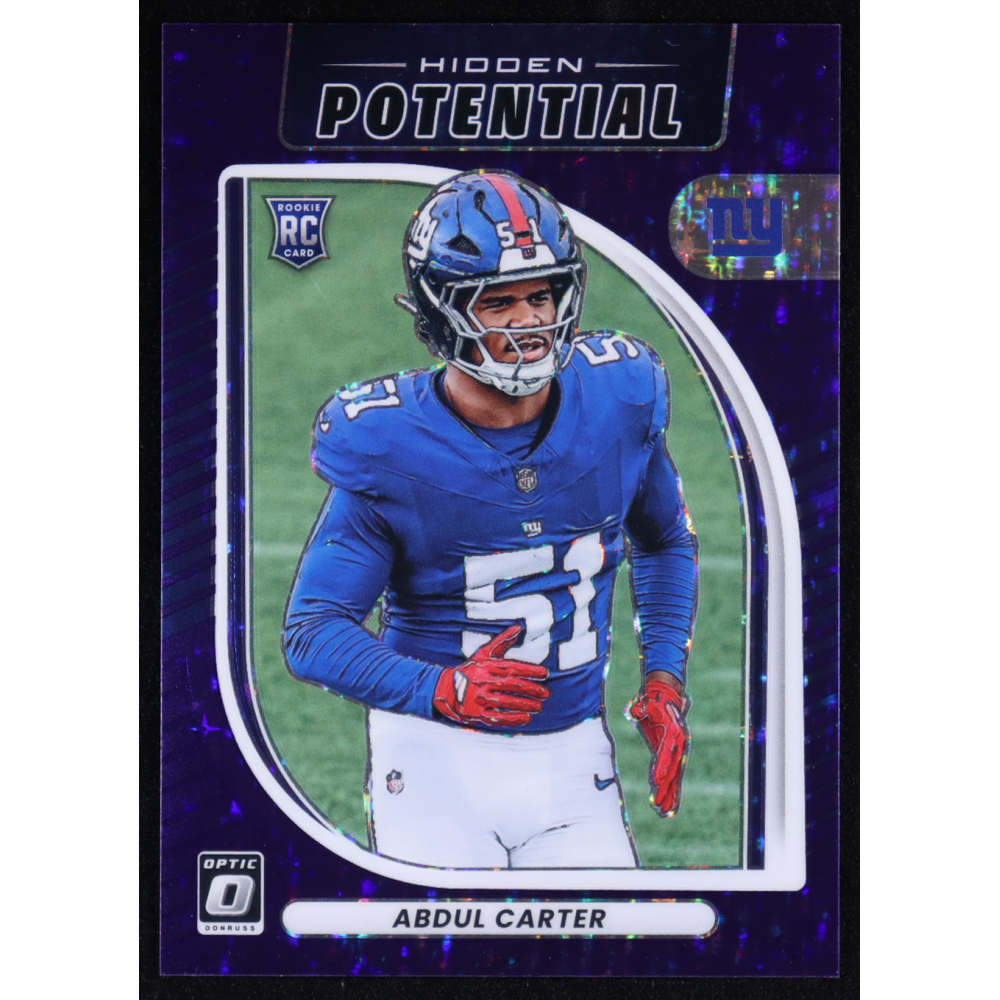 Abdul Carter 2025 Panini Donruss Optic Hidden Potential Purple Stars #17 RC #15/25 at PristineAuction.com