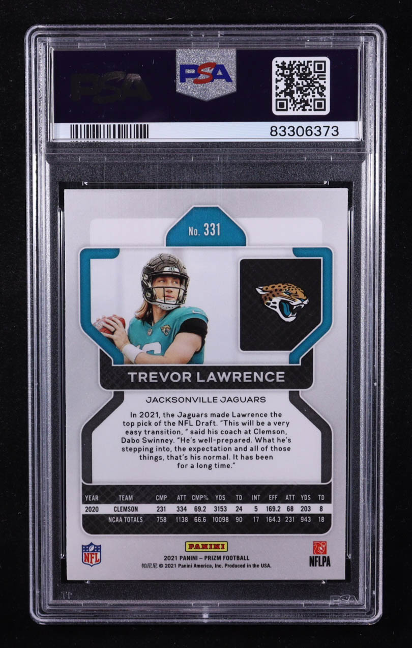 Trevor Lawrence 2021 Panini Prizm #331 RC (PSA 9) at PristineAuction.com Trevor Lawrence 2021 Panini Prizm #331 RC (PSA 9) at PristineAuction.com