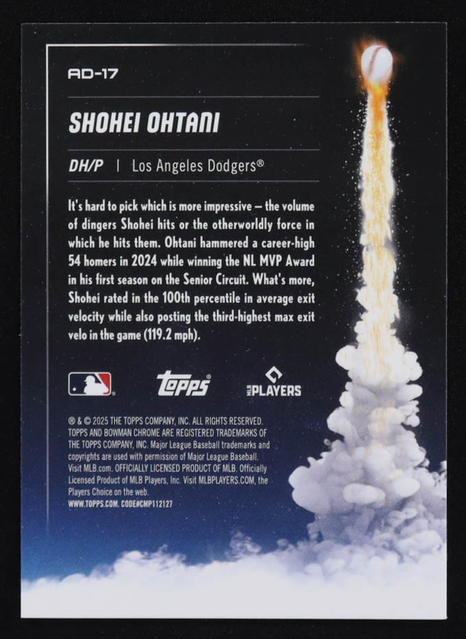Shohei Ohtani 2025 Bowman Chrome Adios #AD17 at PristineAuction.com Shohei Ohtani 2025 Bowman Chrome Adios #AD17 at PristineAuction.com