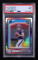J.J. McCarthy 2024 Donruss Optic Rated Rookies Preview Holo #303 RR RC (PSA 9) at PristineAuction.com