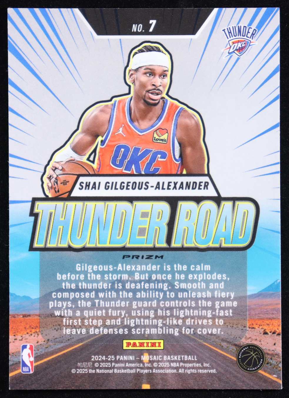 Shai Gilgeous-Alexander 2024-25 Panini Mosaic Thunder Road Mosaic Green #7 at PristineAuction.com Shai Gilgeous-Alexander 2024-25 Panini Mosaic Thunder Road Mosaic Green #7 at PristineAuction.com