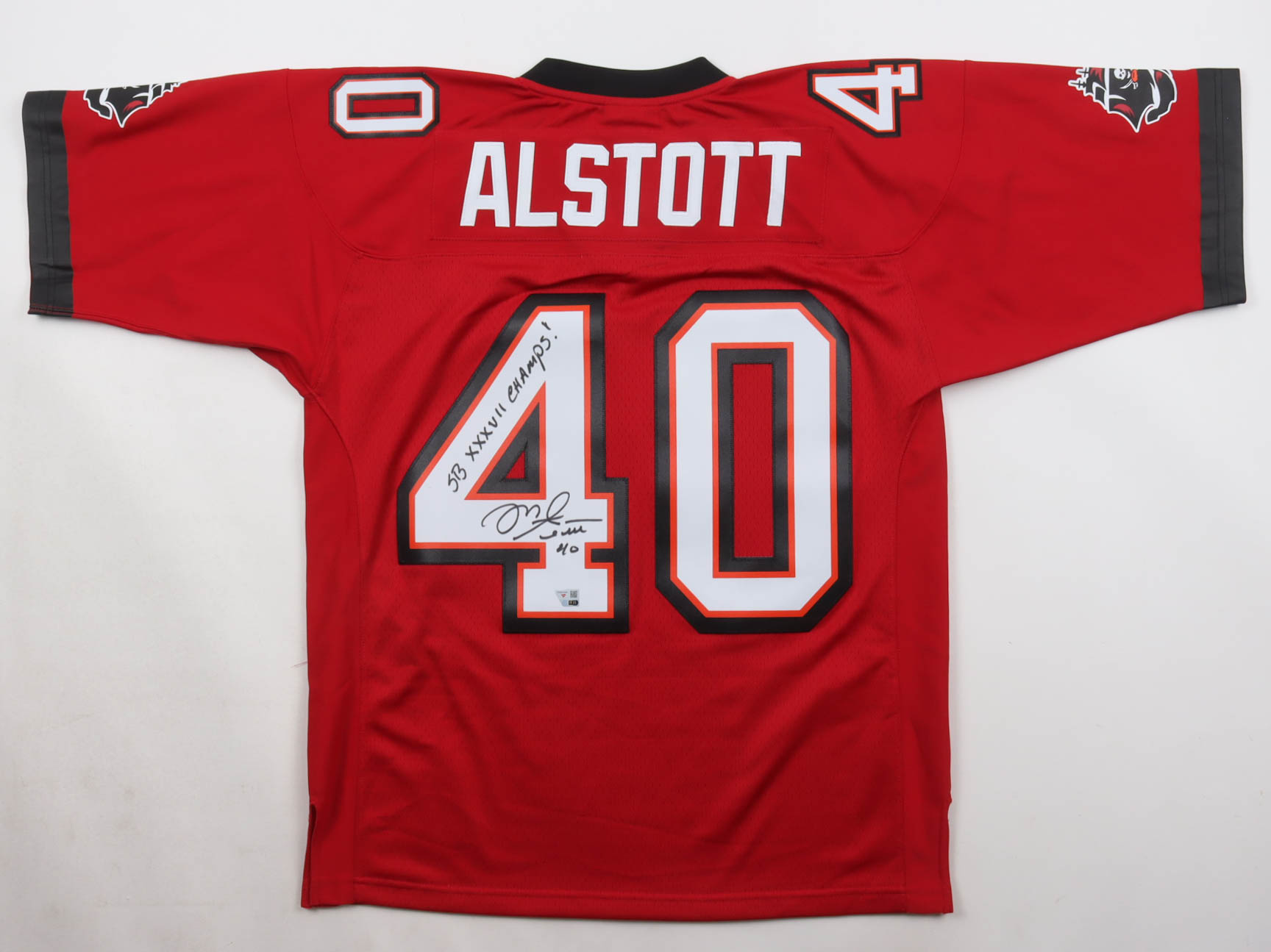 Mike Alstott Signed Buccaneers Mitchell & Ness Authentic Jersey Inscribed "SB XXXVII Champs!" (Fanatics) at PristineAuction.com Mike Alstott Signed Buccaneers Mitchell & Ness Authentic Jersey Inscribed "SB XXXVII Champs!" (Fanatics) at PristineAuction.com